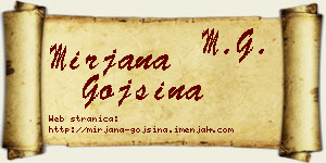 Mirjana Gojšina vizit kartica